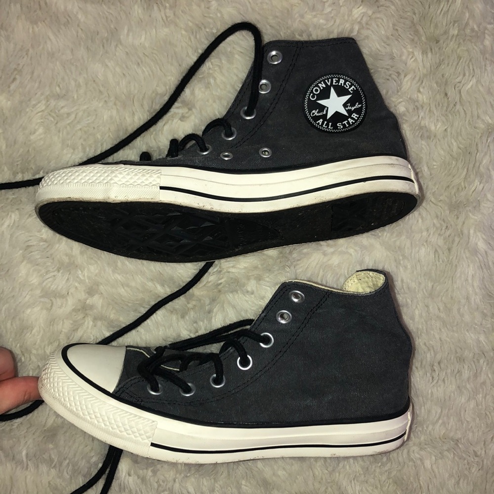Muted black high top converse